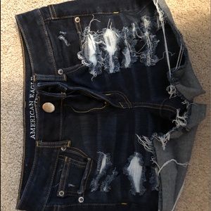 high rise ripped shorts